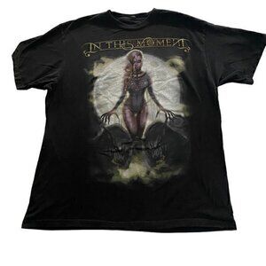 Tultex Mens T-Shirt Graphic In The Moment Moon Demon Short Sleeve Size XL